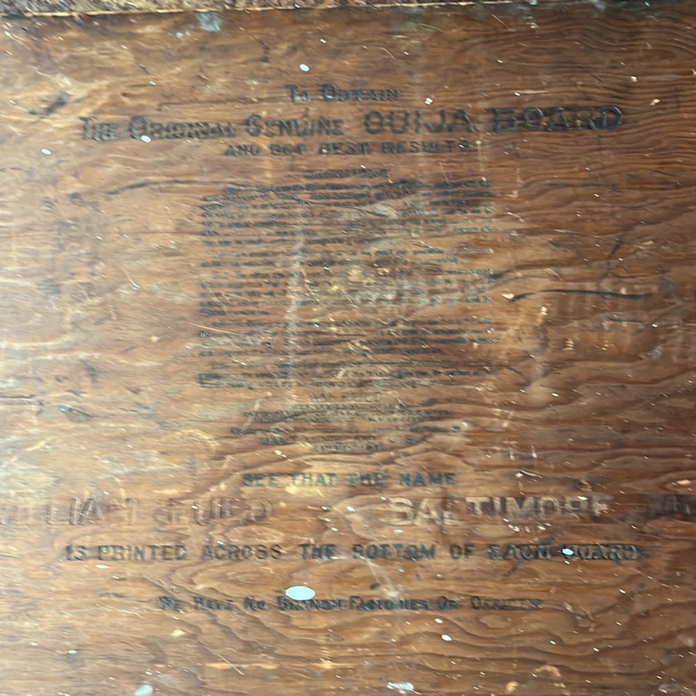 GENUINE 🧿OUIJA 👹🧙🏻‍♀️BIG BOARD 1919 WILLIAM FULD BALTIMORE MD. ☠️💀22x15 - Picture 7 of 17
